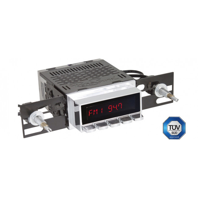 RetroSound Classic Car Radio Long Beach Chrome