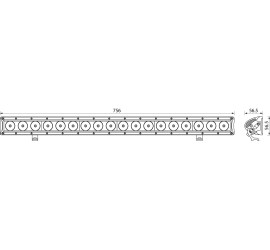 Rampe de travail à LED droite 76 cm 4860 Lumen
