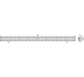 Rampe de travail à LED droite 99 cm 6480 Lumen