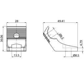 Kit de fixation par en dessous pour rampe LED