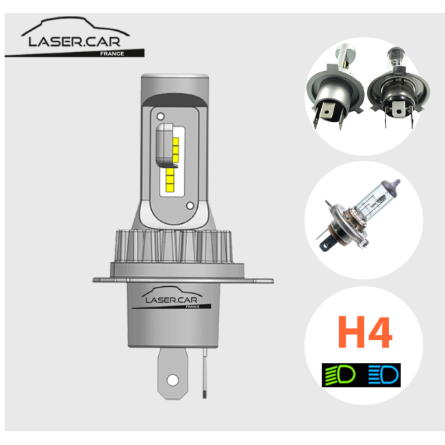 Ampoule à LED H4 12V Code/Phare Classic auto elec