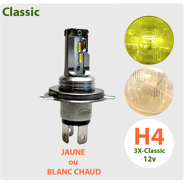 Chaft - Ampoule H4 2 LED 12V Blanche (1860SMD)