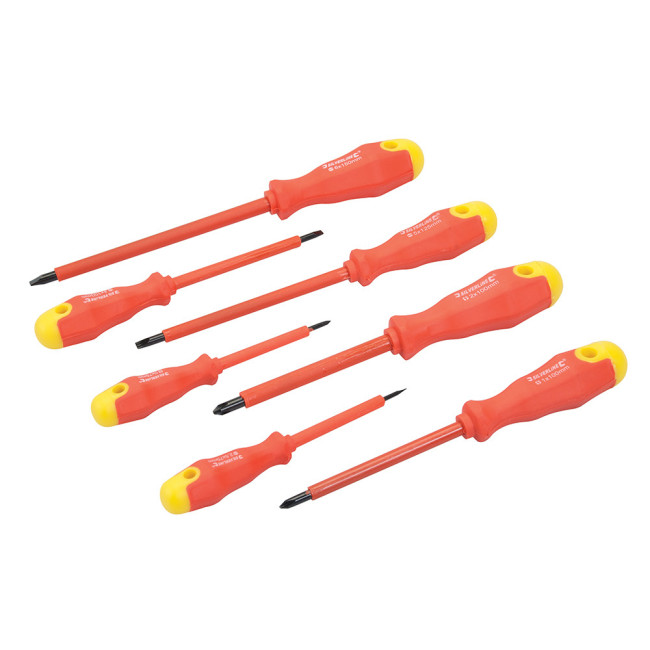 Tournevis isolés à manche caoutchouté, 7 pcs