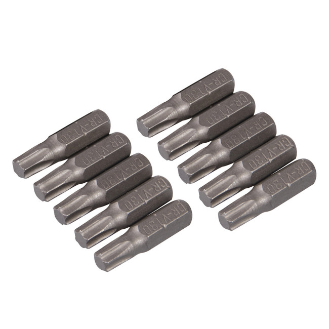 10 embouts T30 chrome-vanadium