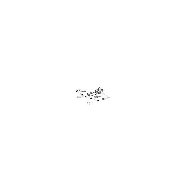 Cosse plate femelle largeur 2,8mm à clip