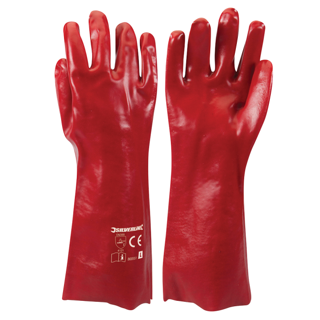 Gants en PVC rouges