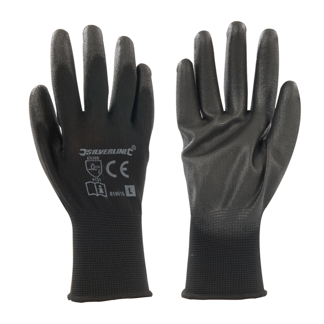 Gants à paume renforcée PU noirs