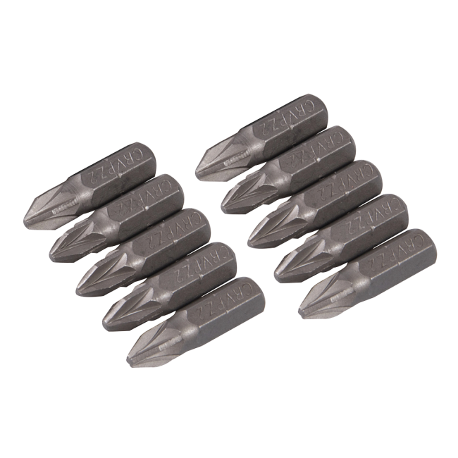 10 embouts Pozidriv chrome-vanadium