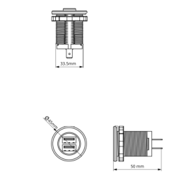 Prise USB 3.0A + USB-C