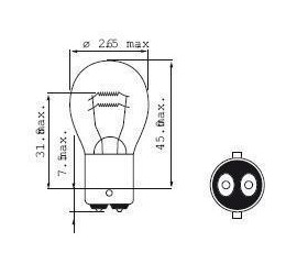 Ampoule BA15D 12V 21W