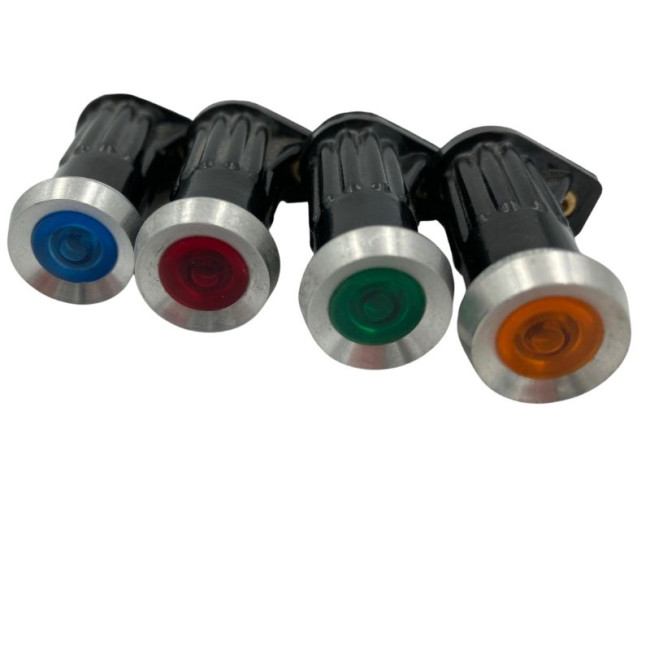 Voyant plastique 6V à 24V avec contour chromé - diam 17