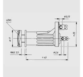 Voyant plastique 6V à 24V avec contour chromé - diam 17