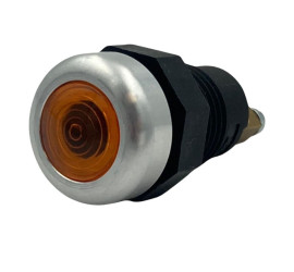 Voyant plastique 6V à 24V avec contour chromé - diam 22