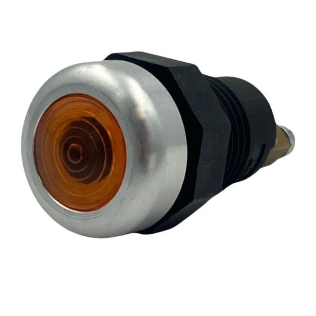 Voyant plastique 6V à 24V avec contour chromé - diam 22