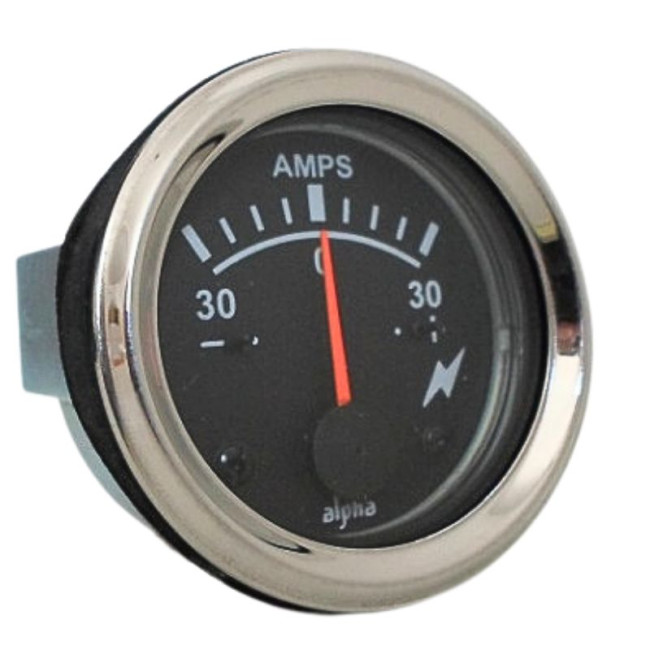 12V ammeter black background
