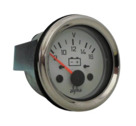 Voltmètre 12V fond blanc