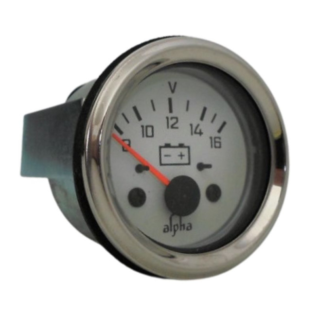 Voltmètre 12V fond blanc