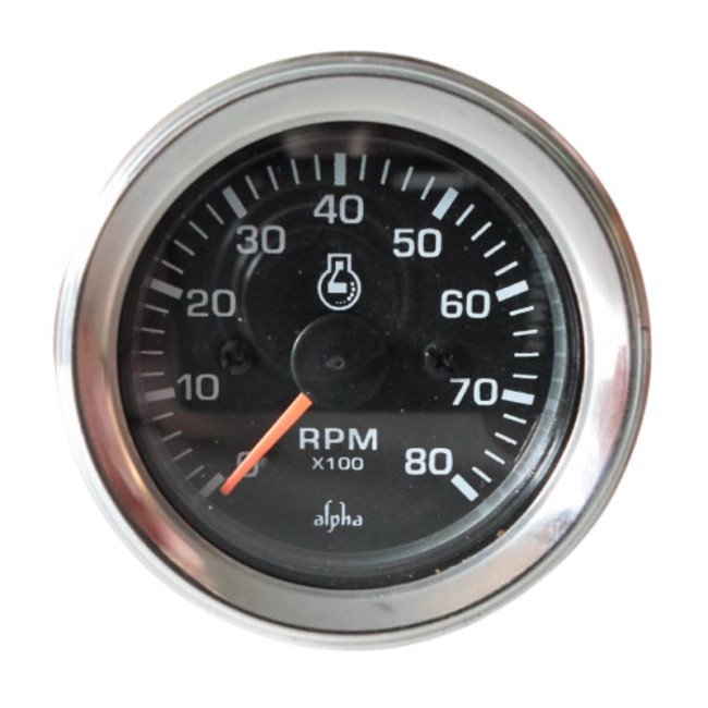 tachometer 4-6-8 cylinder 12V Black Background