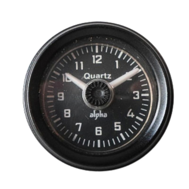 Horloge 6 V et 12 V Fond noir / tour noir / aiguille blanche