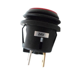 Bouton poussoir illuminé rouge ON/OFF 24V