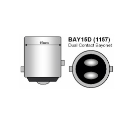 Ampoule LED BAY15D P21/5W blanche 6/12V