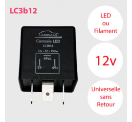 CENTRALE CLIGNOTANT LED 12V, UNIVERSELLE 3 BROCHES