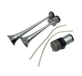Avertisseur sonore pneumatique 2 tons chromé