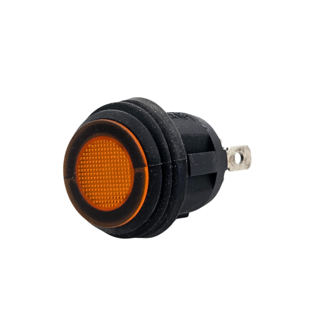 Mini interrupteur illuminé orange étanche IP66 ON-OFF