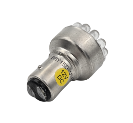 Ampoule 12V 19 LED jaune BAY15D double plot