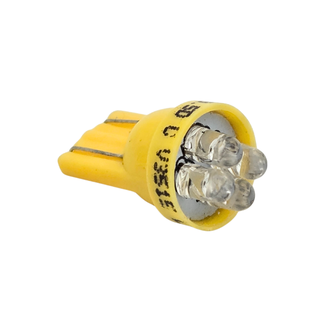 12V bombilla sin base de la cuña T10 LED amarillo