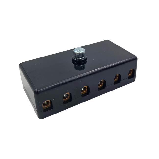 Steatite fuse box 6-way black cover