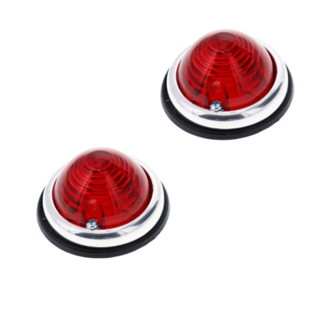Paire de feux ronds rouges diamètre 70mm