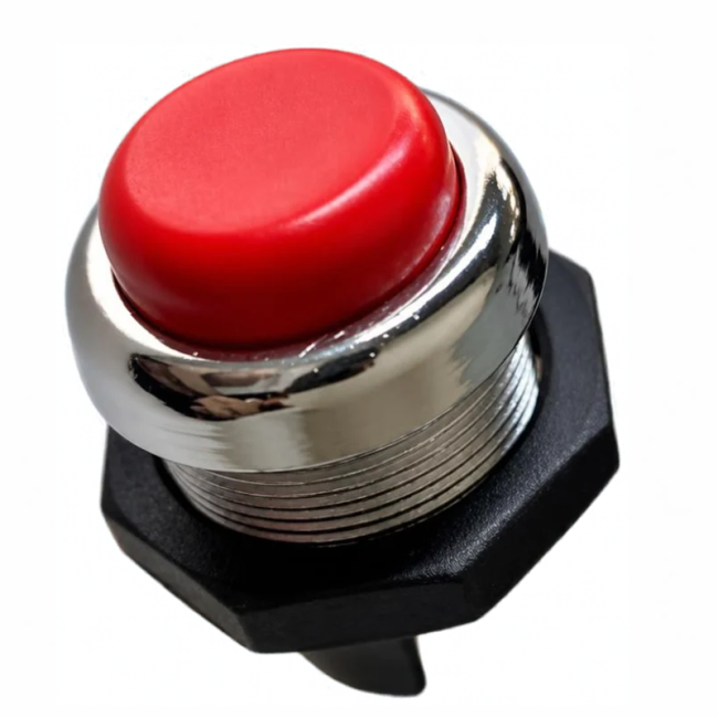 Bouton poussoir rouge et chrome OFF-(ON) | Classic Auto Elec