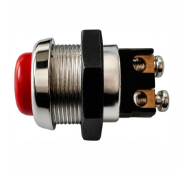 Bouton poussoir rouge et chrome OFF-(ON)