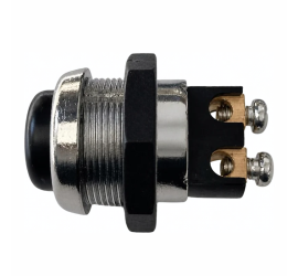 Bouton poussoir noir et chrome OFF-(ON)