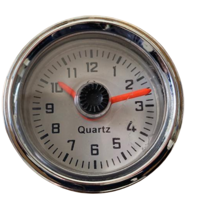 Horloge en 6 V et 12 V (Fond blanc / aiguille orange) SOLDE LIRE DESCRIPTION